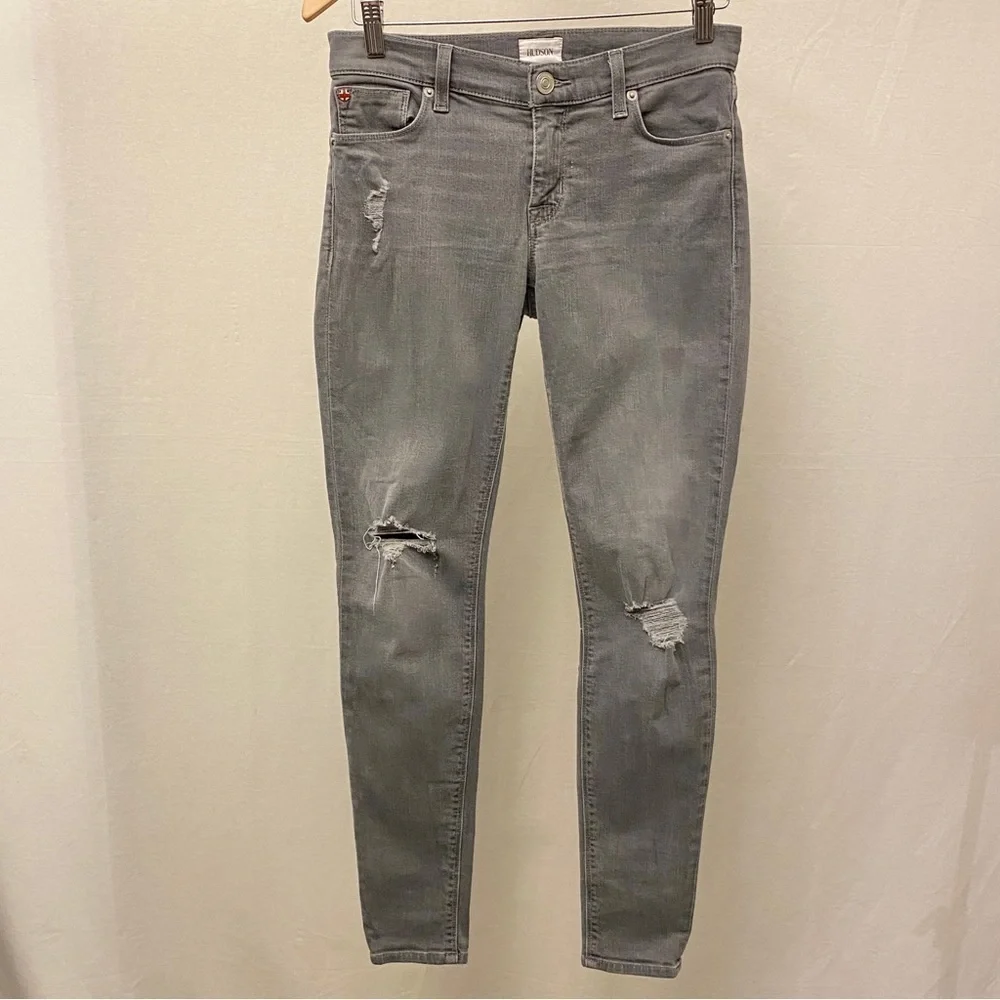 Hudson 26 (US 2) Jeans Krista Skinny Gray Women’s Low Rise Stretch Distressed